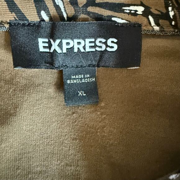 Express Brown and Black Short Sleeve Mens Polo Size X Large - Picture 8 of 10